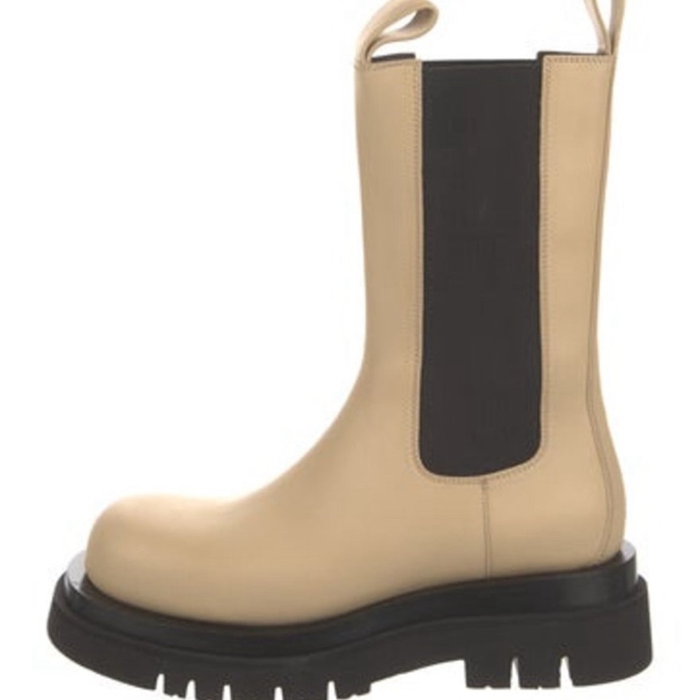 BOTTEGA VENETA LEATHER MID-CALF CHELSEA BOOTS